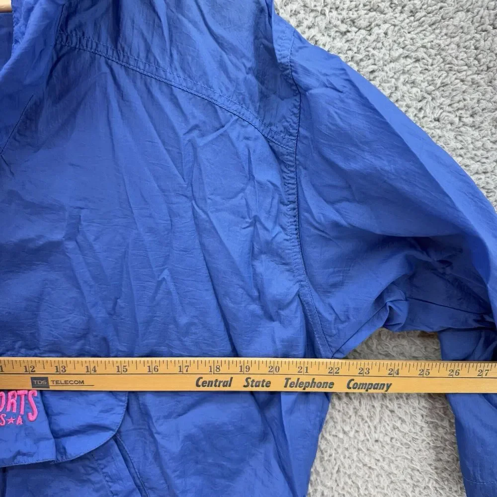 Palettes Sports‎ Youth L (14) Blue Hooded Rain Jacket Wind Breaker Waterproof